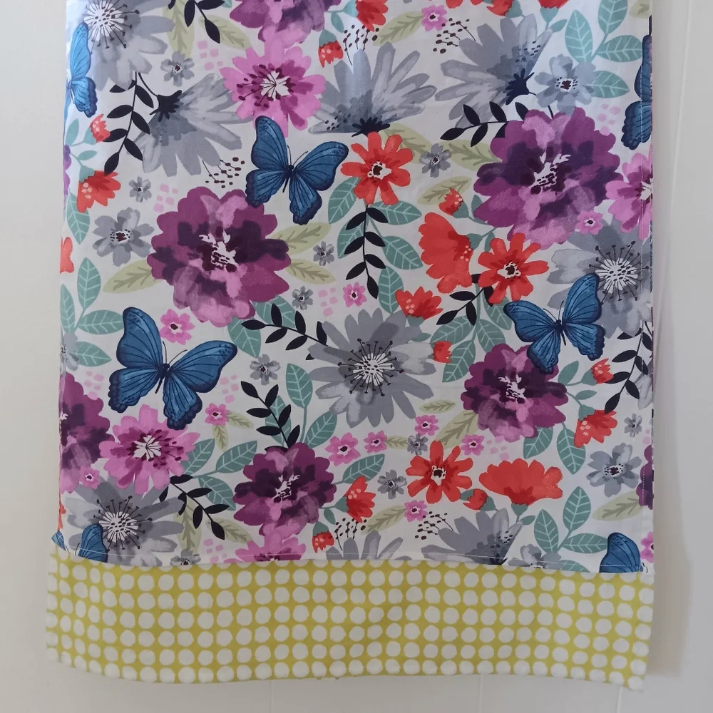 Hand Crafted Girls Floral Butterfly Polka Dot Sleeveless Pocket Dress 6/8